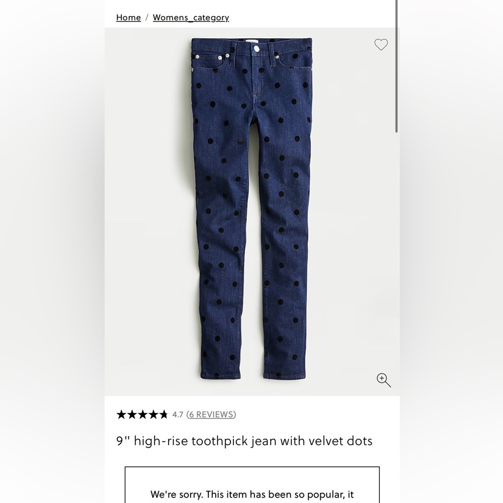 J. crew polka dot jeans